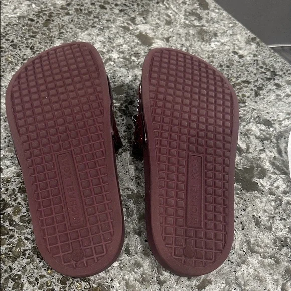 Michael Kors Women's Jeweled Slide Sandals in Wine - Picture 3 of 3